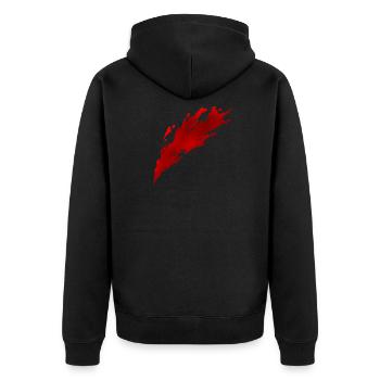 Splash Blood Edition - Unisex Premium Bio Zip Hoodie - Schwarz - Hinten - Nico (187cm)