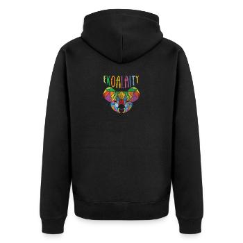 gay pride koala, rainbow flag, sweet koala - Unisex Premium Organic Zip Hoodie - black - Back - Nico (187cm)