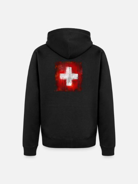 Switzerland - Switzerland - Unisex Premium Organic Zip Hoodie - black
