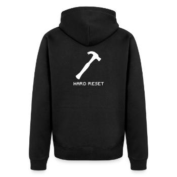Support informatique - Réinitialisation matérielle - Veste à capuche bio Premium Unisexe - noir - Dos - Nico (187cm)