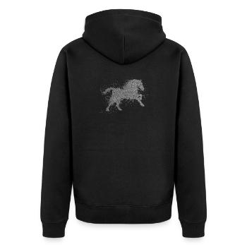 Horse - Unisex Premium Bio Zip Hoodie - Schwarz - Hinten - Nico (187cm)