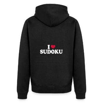 I Love Sudoku - Unisex Premium Organic Zip Hoodie - black - Back - Nico (187cm)