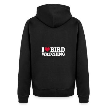 Ornithology Birdwatching I Love Bird Watching - Unisex Premium Organic Zip Hoodie - black - Back - Nico (187cm)