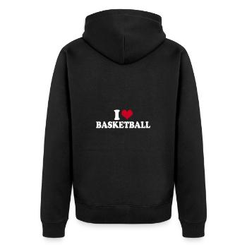J’adore le basketball - Veste à capuche bio Premium Unisexe - noir - Dos - Nico (187cm)