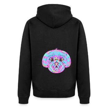 Colorful Dog Hundefrisör - Unisex Premium Bio Zip Hoodie - Schwarz - Hinten - Nico (187cm)