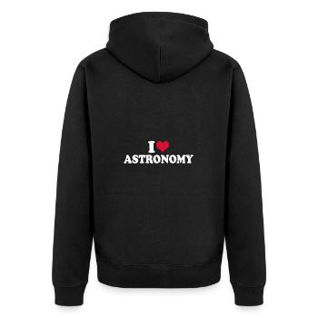 I Love Astronomy Solar System and Space - Unisex Premium Organic Zip Hoodie - black - Back - Nico (187cm)