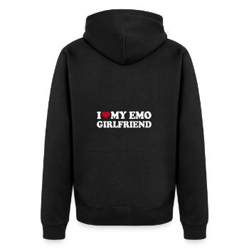 I Love My Emo Girlfriend - Unisex Premium Organic Zip Hoodie - black - Back - Nico (187cm)