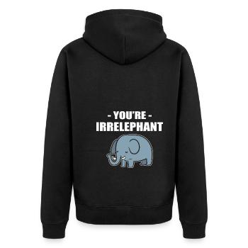 Elefant -Wortspiele Elefantenbegleiter - Unisex Premium Bio Zip Hoodie - Schwarz - Hinten - Nico (187cm)