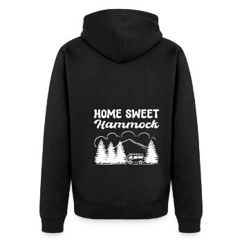 Happy Camping Wohnmobil - Unisex Premium Bio Zip Hoodie - Schwarz - Hinten - Nico (187cm)
