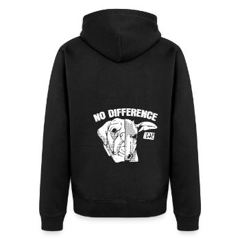 Cow and Dog Animal Advocate - Unisex Premium Organic Zip Hoodie - black - Back - Nico (187cm)