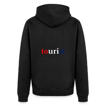 Kroatischer tourist Geschenkidee Kroatien - Unisex Premium Bio Zip Hoodie - Schwarz - Hinten - Nico (187cm)