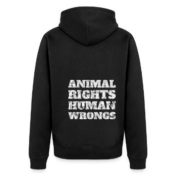 Droits des animaux Torts de l’homme Droits des animaux Militants des droits des animaux - Veste à capuche bio Premium Unisexe - noir - Dos - Nico (187cm)