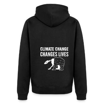Le changement climatique change la vie des défenseurs de l’environnement - Veste à capuche bio Premium Unisexe - noir - Dos - Nico (187cm)