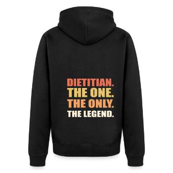 Dietitian. The One. The Only. The Legend Ernährung - Unisex Premium Bio Zip Hoodie - Schwarz - Hinten - Nico (187cm)