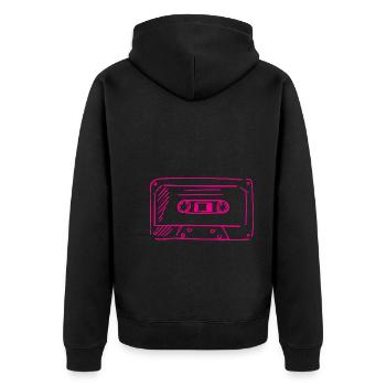 Cassette Rétro - Veste à capuche bio Premium Unisexe - noir - Dos - Nico (187cm)