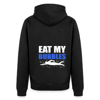 Nageur professionnel Eat My Bubbles - Veste à capuche bio Premium Unisexe - noir - Dos - Nico (187cm)