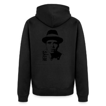 Joseph Beuys - Veste à capuche bio Premium Unisexe - noir - Dos - Nico (187cm)