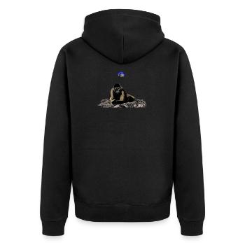 Moon Silverback - Unisex Premium Organic Zip Hoodie - black - Back - Nico (187cm)