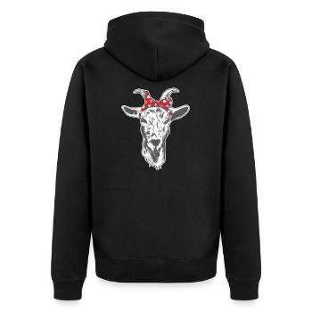 Ziegen Bandana Haustierliebhaber Farm Geschenk - Unisex Premium Bio Zip Hoodie - Schwarz - Hinten - Nico (187cm)
