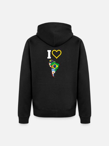 Die Liebe Südamerikas - Unisex Premium Bio Zip Hoodie - Schwarz