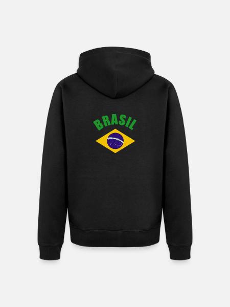 Brasil Ordem E Progresso - Unisex Premium Organic Zip Hoodie - black