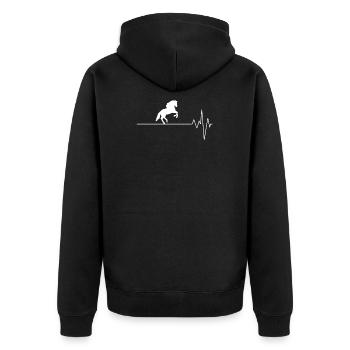 Pferde sind Leben - Unisex Premium Bio Zip Hoodie - Schwarz - Hinten - Nico (187cm)
