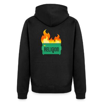 Feu de benne à ordures de religion - Veste à capuche bio Premium Unisexe - noir - Dos - Nico (187cm)