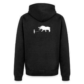Ammit Pet Walked By Girl - Unisex Premium Organic Zip Hoodie - black - Back - Nico (187cm)