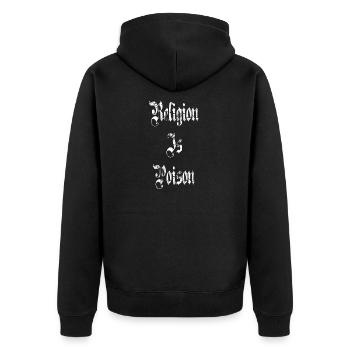 La religion est un poison - Veste à capuche bio Premium Unisexe - noir - Dos - Nico (187cm)