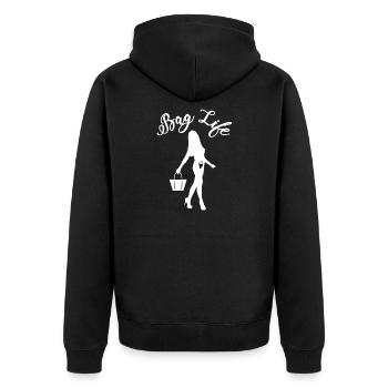 Sac Vie | Humour ostomy - Veste à capuche bio Premium Unisexe - noir - Dos - Nico (187cm)