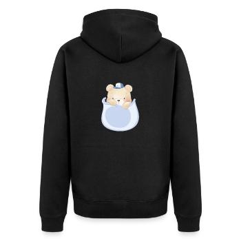 Marsupium Bébé Ours en peluche - Veste à capuche bio Premium Unisexe - noir - Dos - Nico (187cm)