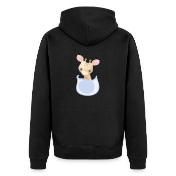 Marsupium Bébé Girafe - Veste à capuche bio Premium Unisexe - noir - Dos - Nico (187cm)