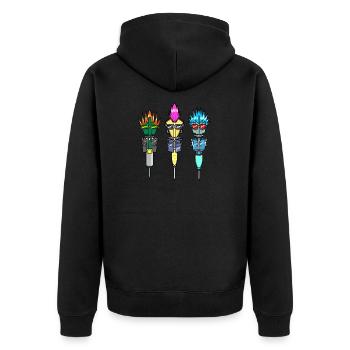 Joueur de fléchettes Fléchettes Flèches Punk Cheveux Fléchettes Fléchettes - Veste à capuche bio Premium Unisexe - noir - Dos - Nico (187cm)