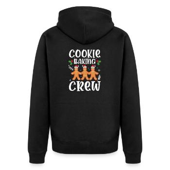 Cookie Baking Crew Pajama Christmas Gingerbread - Unisex Premium Bio Zip Hoodie - Schwarz - Hinten - Nico (187cm)