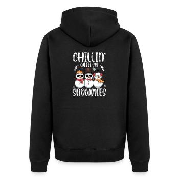 Chillin With My Snowmies Xmas Light Christmas - Unisex Premium Organic Zip Hoodie - black - Back - Nico (187cm)