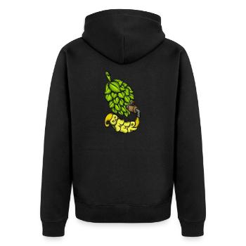 Amateur de bière Alcool Boire du houblon avec de la bière pression - Veste à capuche bio Premium Unisexe - noir - Dos - Nico (187cm)