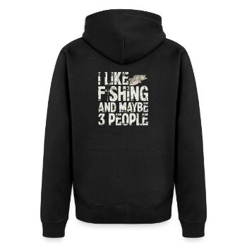 I Like Fishing And Maybe Three People Funny - Veste à capuche bio Premium Unisexe - noir - Dos - Nico (187cm)