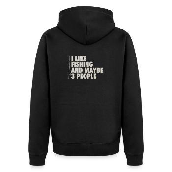 I Like Fishing And Maybe Three People Funny - Veste à capuche bio Premium Unisexe - noir - Dos - Nico (187cm)