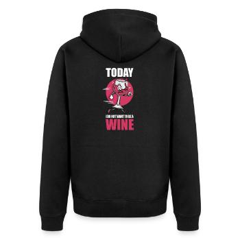 Buveur de vin Buvant de l’alcool Amateur de verre de vin - Veste à capuche bio Premium Unisexe - noir - Dos - Nico (187cm)