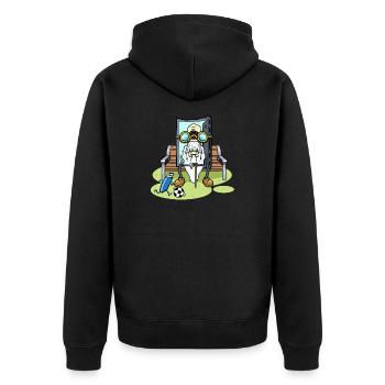 80er 90er Jahre Kassette Musik Sitzen Kassette Kassette - Unisex Premium Bio Zip Hoodie - Schwarz - Hinten - Nico (187cm)