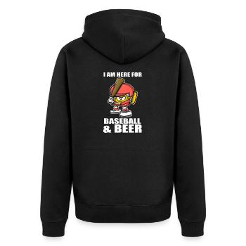 BaseballPlayer Beer Mug Pitcher Baseball & Beer - Unisex Premium Organic Zip Hoodie - black - Back - Nico (187cm)
