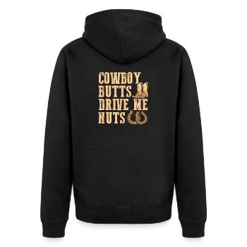 Cowboy Butts Drive Me Nuts Female Western Rodeo - Veste à capuche bio Premium Unisexe - noir - Dos - Nico (187cm)