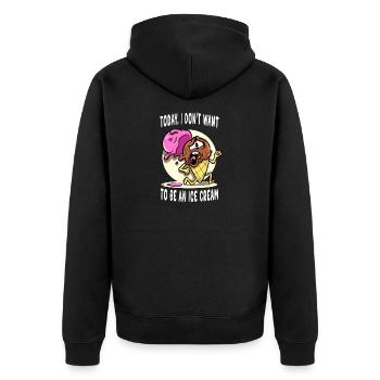 Aujourd’hui, je ne veux pas être une crème glacée - Veste à capuche bio Premium Unisexe - noir - Dos - Nico (187cm)