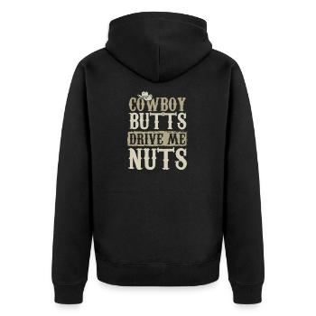 Cowboy Butts Drive Me Nuts Female Western Rodeo - Veste à capuche bio Premium Unisexe - noir - Dos - Nico (187cm)