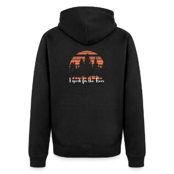 I Speak For Trees Earth Day Save Earth - Veste à capuche bio Premium Unisexe - noir - Dos - Nico (187cm)