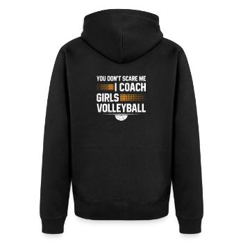 You Dont Scare Me I Coach Girls Volleyball Funny - Veste à capuche bio Premium Unisexe - noir - Dos - Nico (187cm)