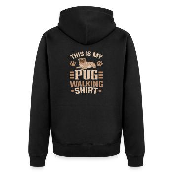Propriétaire de chien carlin Ceci est ma chemise de promenade de carlin - Veste à capuche bio Premium Unisexe - noir - Dos - Nico (187cm)