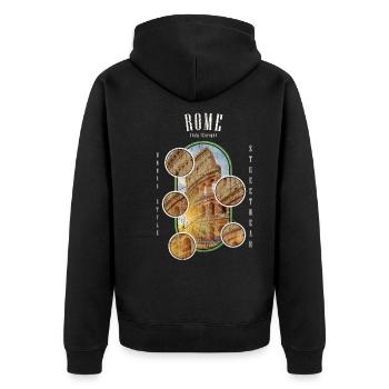 Rome Italie Ville Skyline Colisée Accueil Amour - Veste à capuche bio Premium Unisexe - noir - Dos - Nico (187cm)