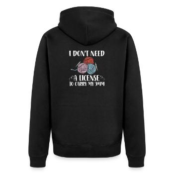 I Don't Need A License To Carry My 9mm Funny - Unisex Premium Bio Zip Hoodie - Schwarz - Hinten - Nico (187cm)