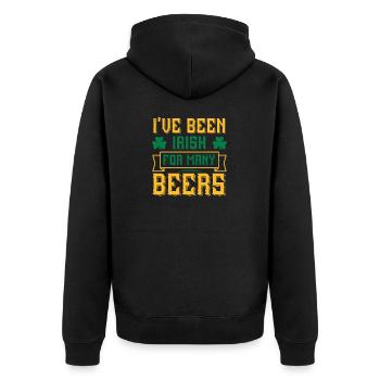 I've been irish for many beers - Unisex Premium Organic Zip Hoodie - black - Back - Nico (187cm)
